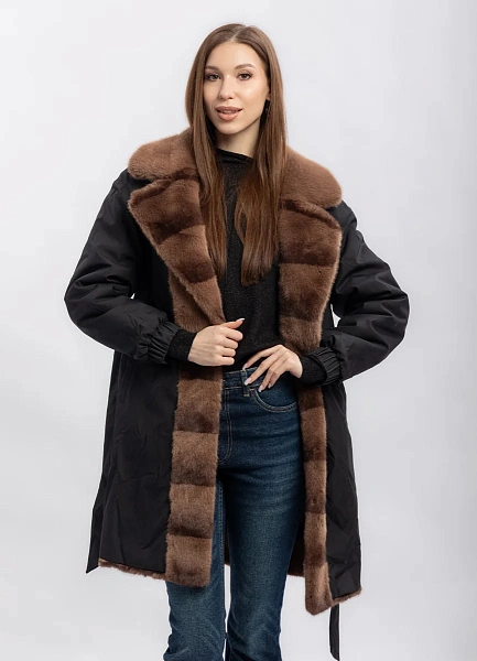 Двусторонняя шуба искусственный мех TY Alyssa фото № 4 Казахстан